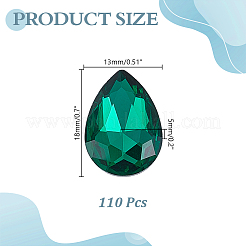 110 Stück spitz zulaufende Glas-Strass-Cabochons&nbsp;RGLA-HY0001-05B