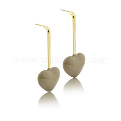 Orecchini pendenti a forma di cuore in ottone&nbsp;EJEW-A121-19B-03