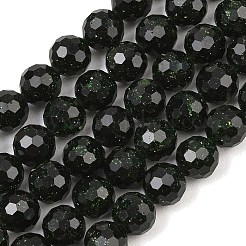 Synthetik grün goldstone Perlen Stränge&nbsp;GG-CBA199E-F03-8mm