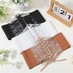 Ceintures corset élastiques larges en cuir pu&nbsp;AJEW-WH20020-174C