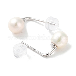 Orecchini a bottone con perle naturali da donna&nbsp;EJEW-C083-03P