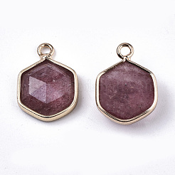 Natürliche Erdbeerquarz-Charms&nbsp;G-N326-47B