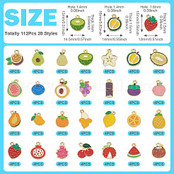 112 pz 28 stili di ciondoli in lega di frutta smaltati&nbsp;FIND-TA0008-83