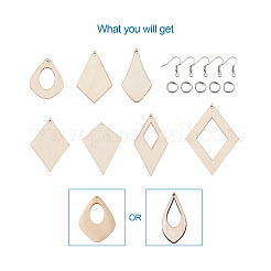 Bois naturel gros pendentifs&nbsp;DIY-TA0008-66