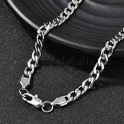 Colliers à maillons cubains en acier inoxydable 304 de 6 mm pour femmes et hommes&nbsp;NJEW-B134-01C-P