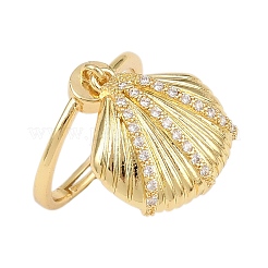 Micro ottone spianare anelli zirconi&nbsp;RJEW-C145-05B-G