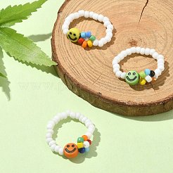 Anello elastico con perline di semi di vetro&nbsp;RJEW-TA00079-02