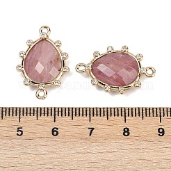 Breloques connecteurs à facettes en rhodonite naturelle&nbsp;G-K347-07G-05