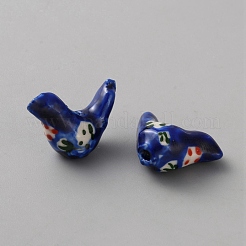 Perles en porcelaine manuelles&nbsp;PORC-WH0016-14A