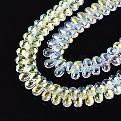 Chapelets de perles en verre transparent électrolytique&nbsp;EGLA-N057-04A-01