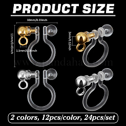 24 Stück 2 Farben Harz mit Edelstahl-Ohrclips&nbsp;FIND-PH0026-55