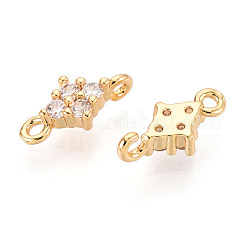 Verbindungsanhänger mit durchsichtigem Zirkonia-Pavé aus Messing&nbsp;X1-KK-T078-03G-01