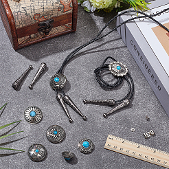 DIY-Sets zur Herstellung von Bolo-Krawattenschnallen aus Legierung und Türkisimitat&nbsp;DIY-NB0012-94