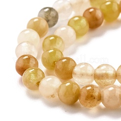 Hebras de cuentas de jade de seda dorada natural.&nbsp;G-O199-04A