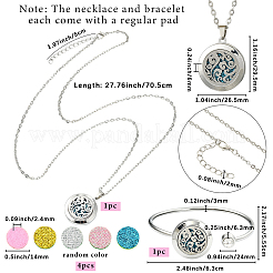 1 bracciale aperto in acciaio inossidabile e 1 collane pendenti in acciaio inossidabile&nbsp;AJEW-SC0004-06C