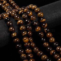Grade ab naturelle perles rondesoeil de tigre brins&nbsp;X-G-O047-02-10mm