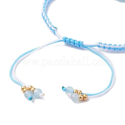 Natürliche weiße Jadeperlen geflochtene Perlenarmbänder&nbsp;BJEW-MZ00253-02