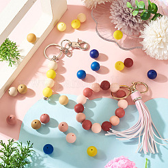 45 perles focales rondes en silicone de 3 couleurs&nbsp;SIL-TAD0001-01D