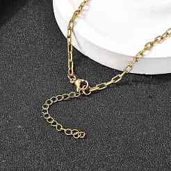 2.5 mm 304 Edelstahl Büroklammer Kette Halsketten für Frauen Männer&nbsp;NJEW-A054-03G