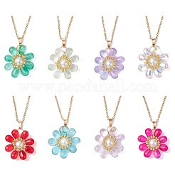Colliers pendentifs en perles de verre et perles de verre pour femmes&nbsp;NJEW-MZ00106