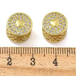 Gestellplattierung Messing Mikropavé Zirkonia Säule europäische Perlen&nbsp;KK-I718-38G