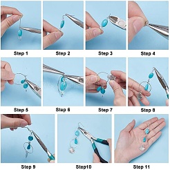 DIY Sea Aniaml synthetische türkisfarbene Legierung Ohrringe/Armbänder machen Kits&nbsp;DIY-AR0004-12