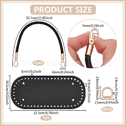 1 pièce de sac ovale en cuir PU à tricoter au crochet pour fond d'ongle et poignées de sac&nbsp;DIY-PH0034-18B