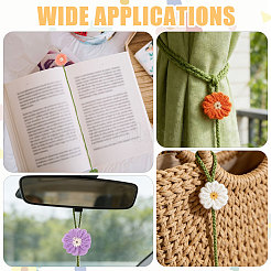 7 marcapáginas de flores de mohair de poliéster de 7 colores&nbsp;AJEW-GL0003-56