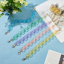 5 Stück transparente Taschengurte aus Acryl mit Kabelkette in 5 Farben&nbsp;DIY-WR0002-47