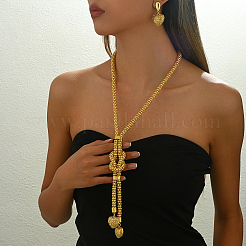 Elegante Sets aus Ohrringen und Halsketten im orientalischen Stil mit Herzanhängern aus Eisen für Damenpartys und Feiertage&nbsp;LF6004