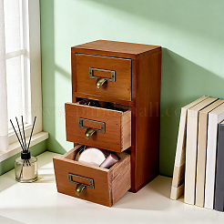Boîtes de rangement de bureau en bois&nbsp;ODIS-WH0099-232