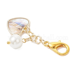 5 pz 5 stili ottone smalto imitazione conchiglia abalone decorazioni pendenti&nbsp;HJEW-JM03928
