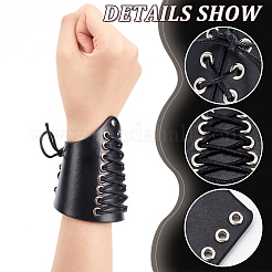 Verstellbares PU-Lederarmband mit Wachs-Baumwollschnüren&nbsp;AJEW-WH0248-457B