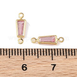 Breloques connecteurs trapézoïdaux en laiton pavé de zircone cubique shegrace&nbsp;XGRQ2O654-444B-G
