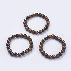 Natürlichen Tigerauge Perlen Stretch-Armbänder&nbsp;BJEW-I253-10mm-27