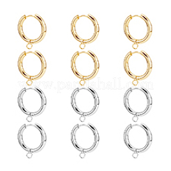 12 pz 2 colori 201 acciaio inossidabile orecchini a cerchio huggie&nbsp;STAS-DC0015-45