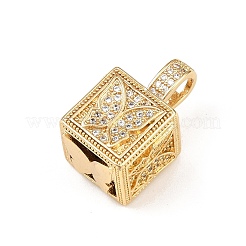 Pendentifs avec zircon cubiques à micro-pavés en laiton&nbsp;KK-F919-10B-G