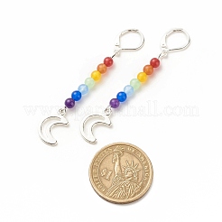 Jade de malaisie naturel avec breloque en alliage longues boucles d'oreilles à levier&nbsp;EJEW-JE04910