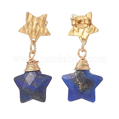 5 paio di orecchini pendenti a forma di stella con pietre preziose miste naturali a 5 stili&nbsp;EJEW-JE05097