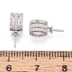 Pendentif de bélière en 925 argent sterling avec zircone cubique de micro pave&nbsp;STER-N016-90P