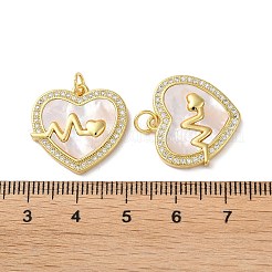 Saint-Valentin en laiton micro pavé pendentifs en zircone cubique clair&nbsp;KK-B083-41F-G