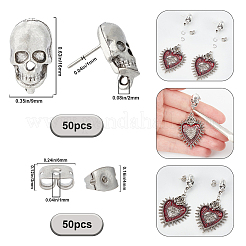 50 pezzo di orecchini a bottone in stile tibetano&nbsp;TIBE-SC0009-34