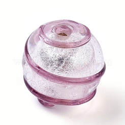 Handgefertigte Silberfolie Glas Glasperlen&nbsp;FOIL-G027-01