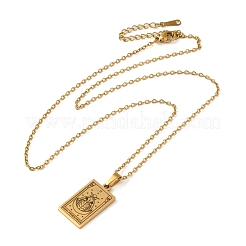 Colliers pendentifs en acier inoxydable 304 sur le thème du tarot pour femmes&nbsp;STAS-S128-02B