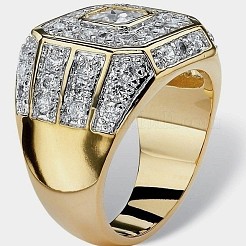 Bagues pour hommes en alliage avec strass.&nbsp;FS-WGD5024-03
