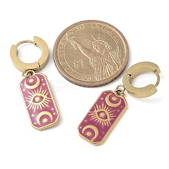 Pendientes de aro esmaltados de acero inoxidable 304 para mujer&nbsp;STAS-Z105-01G-05