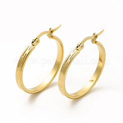 Orecchini a cerchio a strisce in acciaio inossidabile 201 con perni in acciaio inossidabile 304 per donna&nbsp;EJEW-M214-05D-G