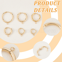 12 pièce de 6 boucles d'oreilles créoles en acier inoxydable 201 de taille 24&nbsp;STAS-UN0045-55