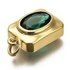 Goldenen Ton Messing Micro Pave Zirkonia Anhänger&nbsp;ZIRC-H118-01G-B