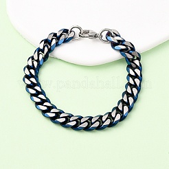 304 Edelstahl Cuban Link Kettenarmbänder für Männer und Frauen&nbsp;BJEW-C124-04A-01